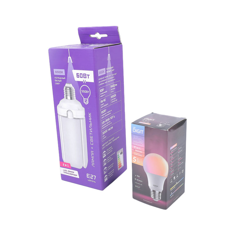 4-color offset printing hanging LED bulb packaging box